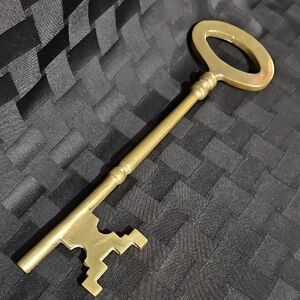 Heavy Solid Brass Skeleton Key Decor, Made In England